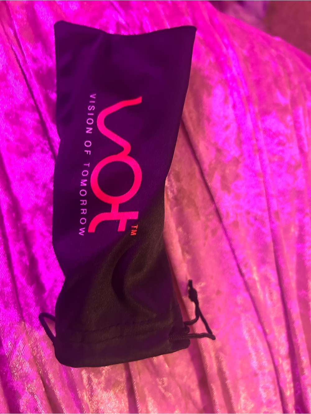 VOT Black Sunglasses Pouch - Vision of Tomorrow Drawstring Case